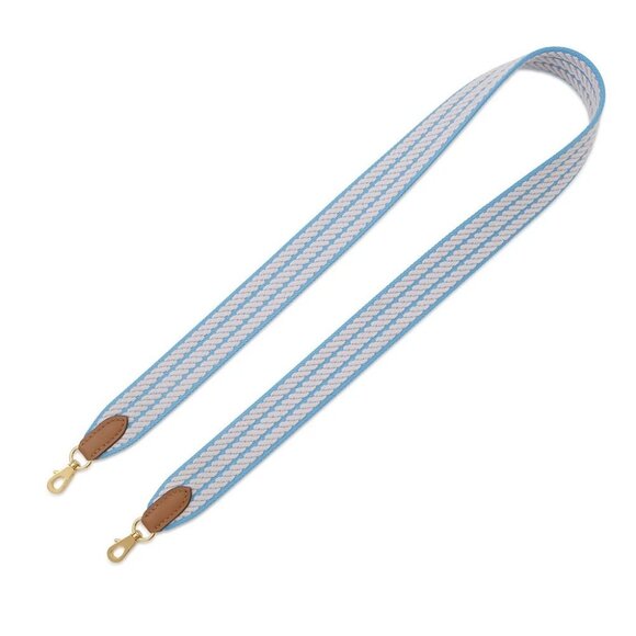 HERMES Bandouliere Sangle Cordage Size 1"/29.5" Swift Leather/Canvas Blue Az... - Picture 4 of 8